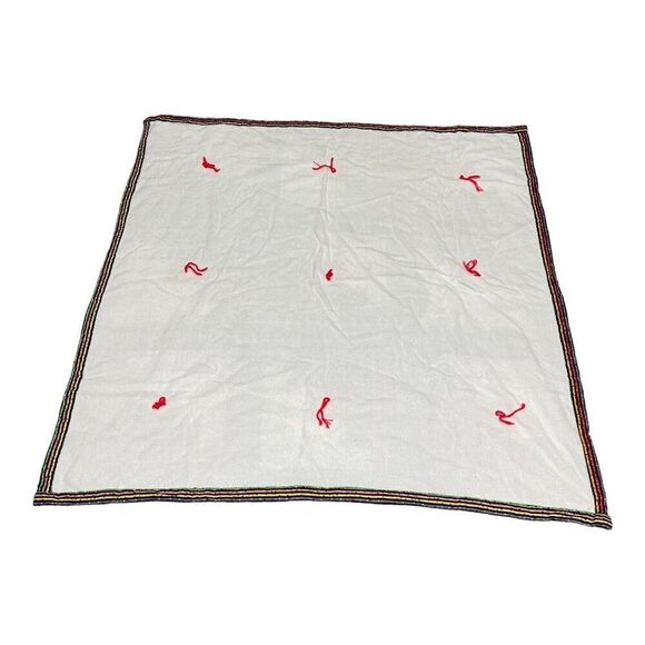 Small Square Quilt 43” Throw Blanket Handmade Stars Circles Geometric Black - Picture 4 of 5